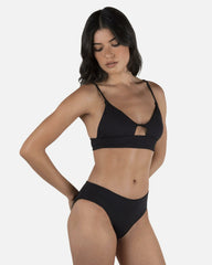 Solid Full Bikini Bottom - Black