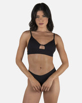 Solid Bralette Bikini Top - Black