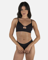 Solid Bralette Bikini Top - Black