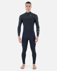 Mens Plus Sleeve Texture 4/3mm Fullsuit - Black