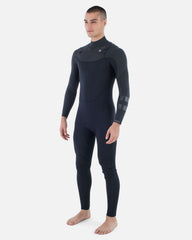 Mens Plus Sleeve Texture 4/3mm Fullsuit - Black