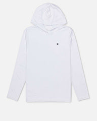 Hybrid UPF Hooded Long Sleeve - White