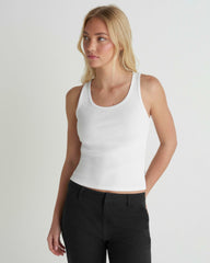 Just A Girl Tank - White