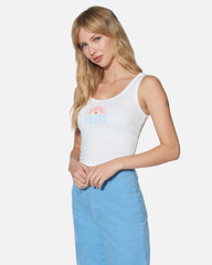 Leisure Scoop Crop Tank - White