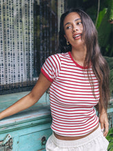 Just A Girl Baby Tee - Rococco Red