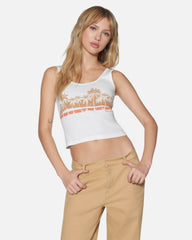 Sea-Nario Scoop Crop Tank - White