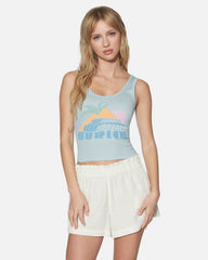 Palm Peaks Scoop Crop Tank - Skyway