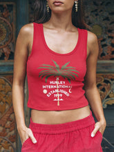 Honolulu Scoop Crop Tank - Rococco Red
