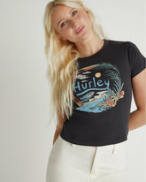 Retro Beach Baby Tee - Off Black