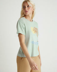 Sun Palm Classic Tee - Aqua Gray