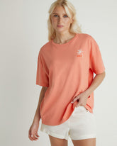 Sunday Surf Boyfriend Tee - Burnt Coral