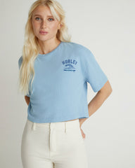 Surf Club Boxy Crop Tee - Dusk Blue