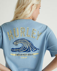 Surf Club Boxy Crop Tee - Dusk Blue
