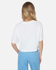 Tropical Spirits Boxy Crop Tee - White