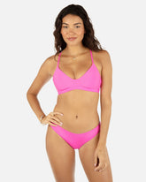Solid Adjustable Bikini Top - Disco Pink/Maraschino