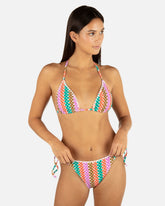 Printed Stripe Crochet Scrunch Classic Tri Top - Orchid