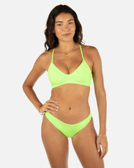 Solid Adjustable Bikini Top - Key Lime/Grass Green