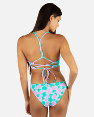 Lani Floral Adjustable Bikini Top - Teal