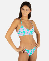 Lani Floral Adjustable Bikini Top - Teal