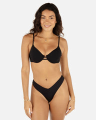 Solid Tab Underwire Bra - Black