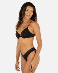 Solid Tab Underwire Bra - Black