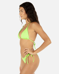Solid Classic Triangle Bikini Top - Key Lime/Grass Green