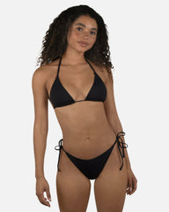 Solid Cheeky Tie Side Bottom - Black