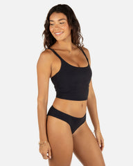 Max Solid Mid Rise Cheeky Bottom - Black