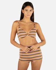 Sunset Shine Stripe Tab Underwire Bra - Sunrise Pink