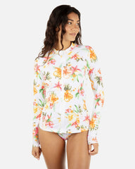 Malia Zip Front Rashguard - White
