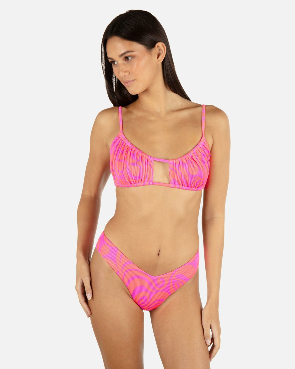 Trip Hop Scoop Front Bralette - Maraschino