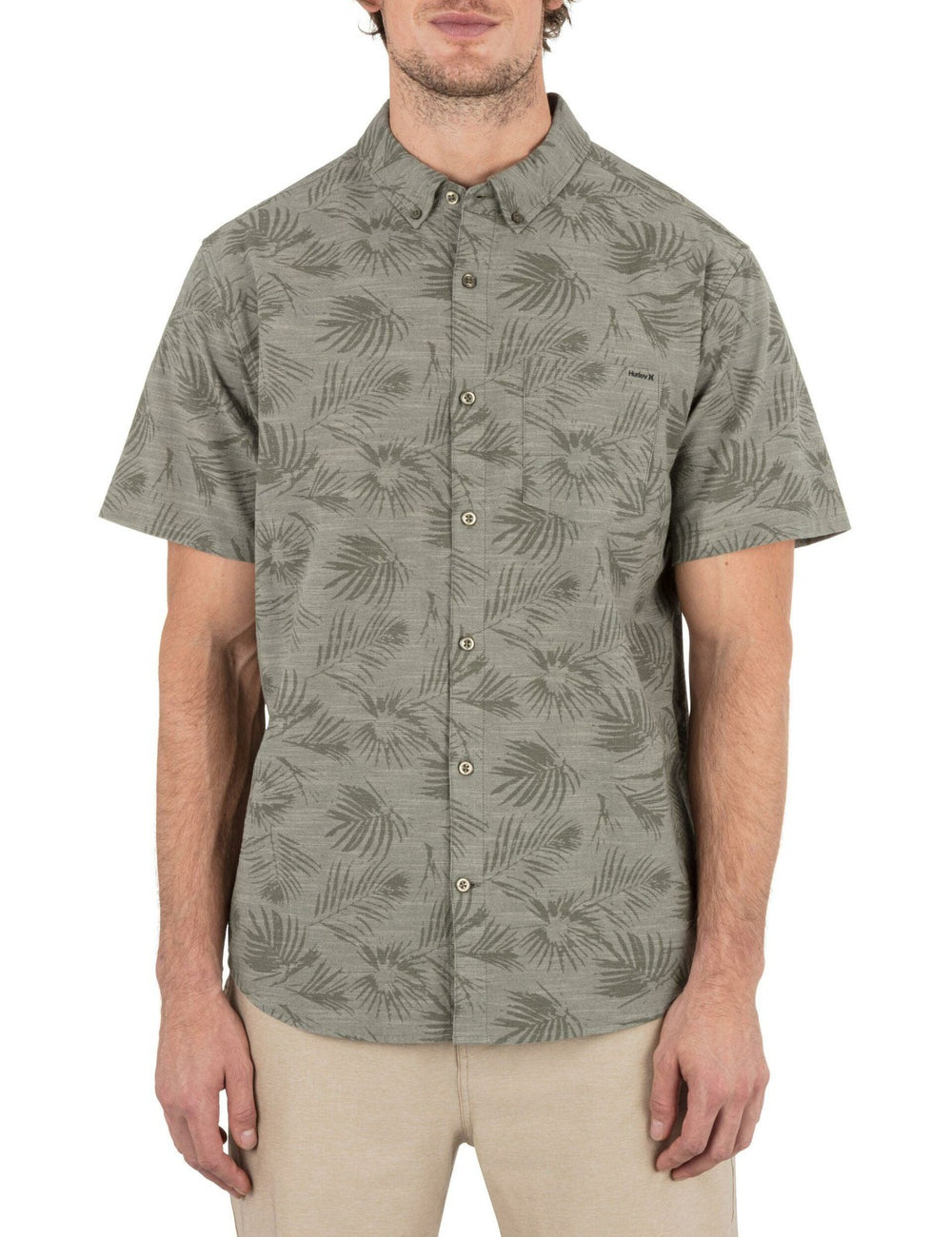 One & Only Stretch Print Short Sleeve Shirt - Rainforest