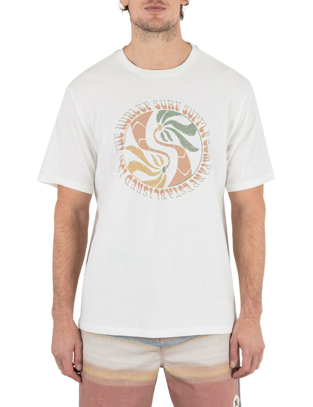 Yin Yang Palms Short Sleeve - Barely Bone