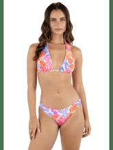 Island Floral Convertible Halter Bikini Top - Coconut