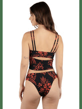 Hidden Tropical Banded Moderate Bikini Bottom - Black