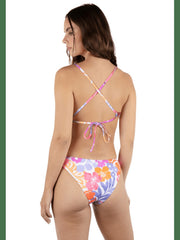 Island Floral Crossback Bikini Top - Coconut