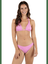 New Wave Jacquard Soft Tie Triangle Bikini Top - Aster