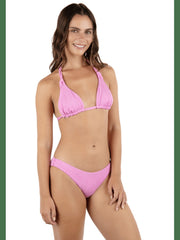 New Wave Jacquard Soft Tie Triangle Bikini Top - Aster