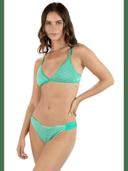 Crimp Stripe Bralette Bikini Top - Opal