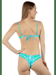 Tropic Dreams V Wire Bralette Bikini Top - Aquarius Blue