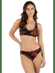 Hidden Tropical Halter Bikini Top - Black