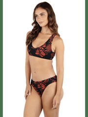 Hidden Tropical Halter Bikini Top - Black