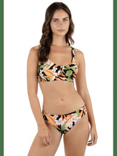 Atrium Tropical Tab Scoop Bikini Top - Black