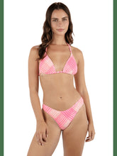 Ombre Plaid Scrunch Classic Triangle Bikini Top - Coral Blossom