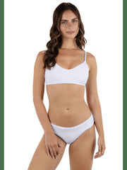 Amphora Mid Rise Cheeky Bikini Bottom - White