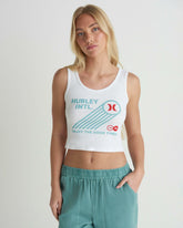 Championship Scoop Crop Tank - White