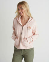 Shell Yeah Crop Zip Hoodie - Seashell Pink