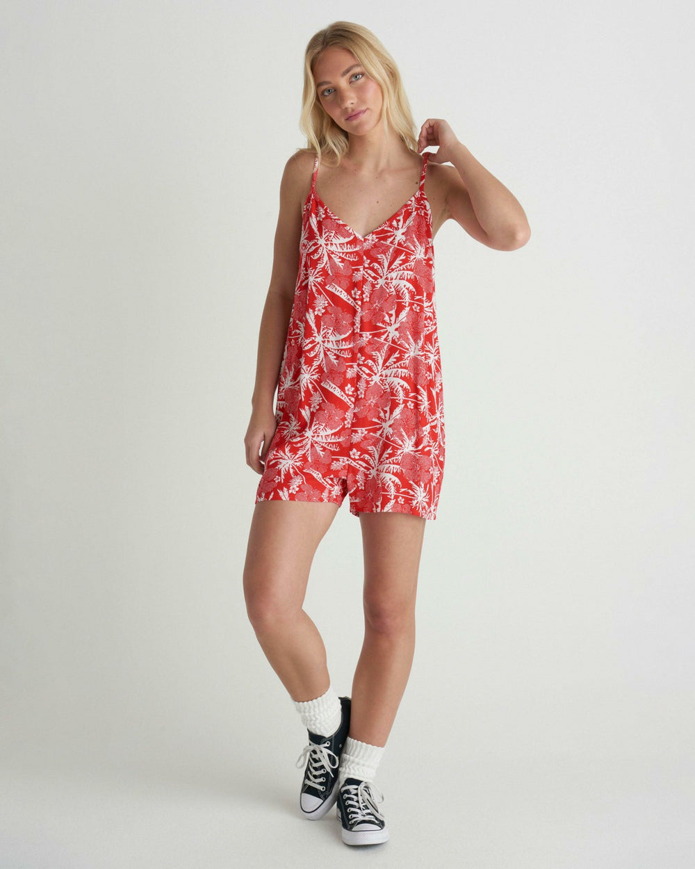 Getaway Romper - Float Red