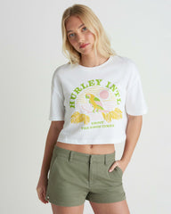 Find Your Coast Boxy Crop Tee - White