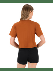 Botany Boxy Crop Tee - Leather Brown